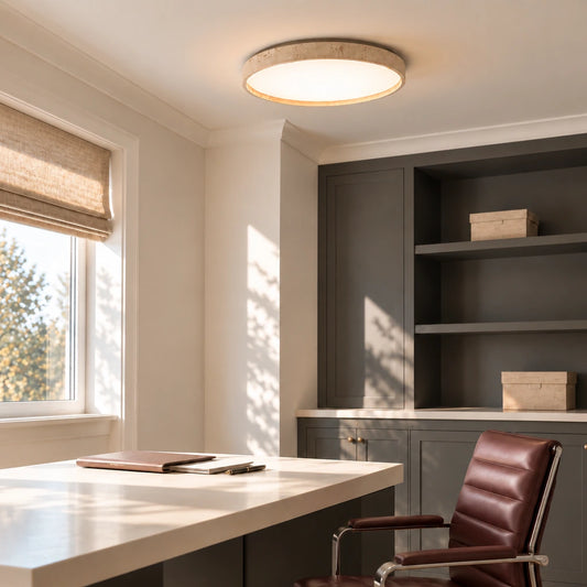 Dara Modern Minimalist Travertine Round Ceiling Light