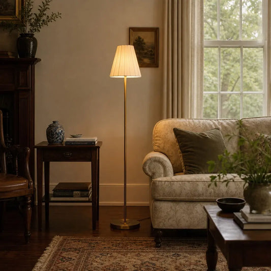 David Modern Tapered Shade Linen Floor Lamp