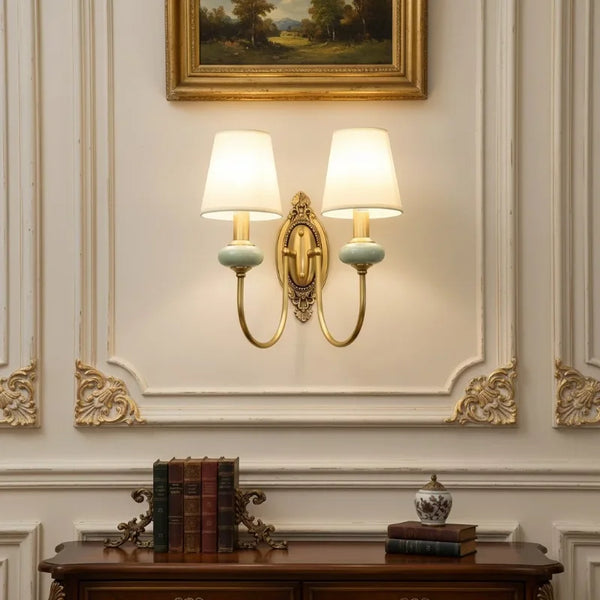 Deliah Klassieke Gewapende Stof Schaduw Wandlamp