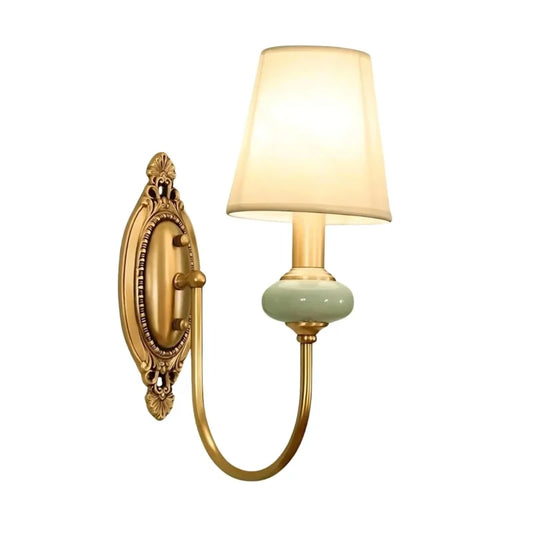 Deliah Classic Armed Fabric Shade Sconce