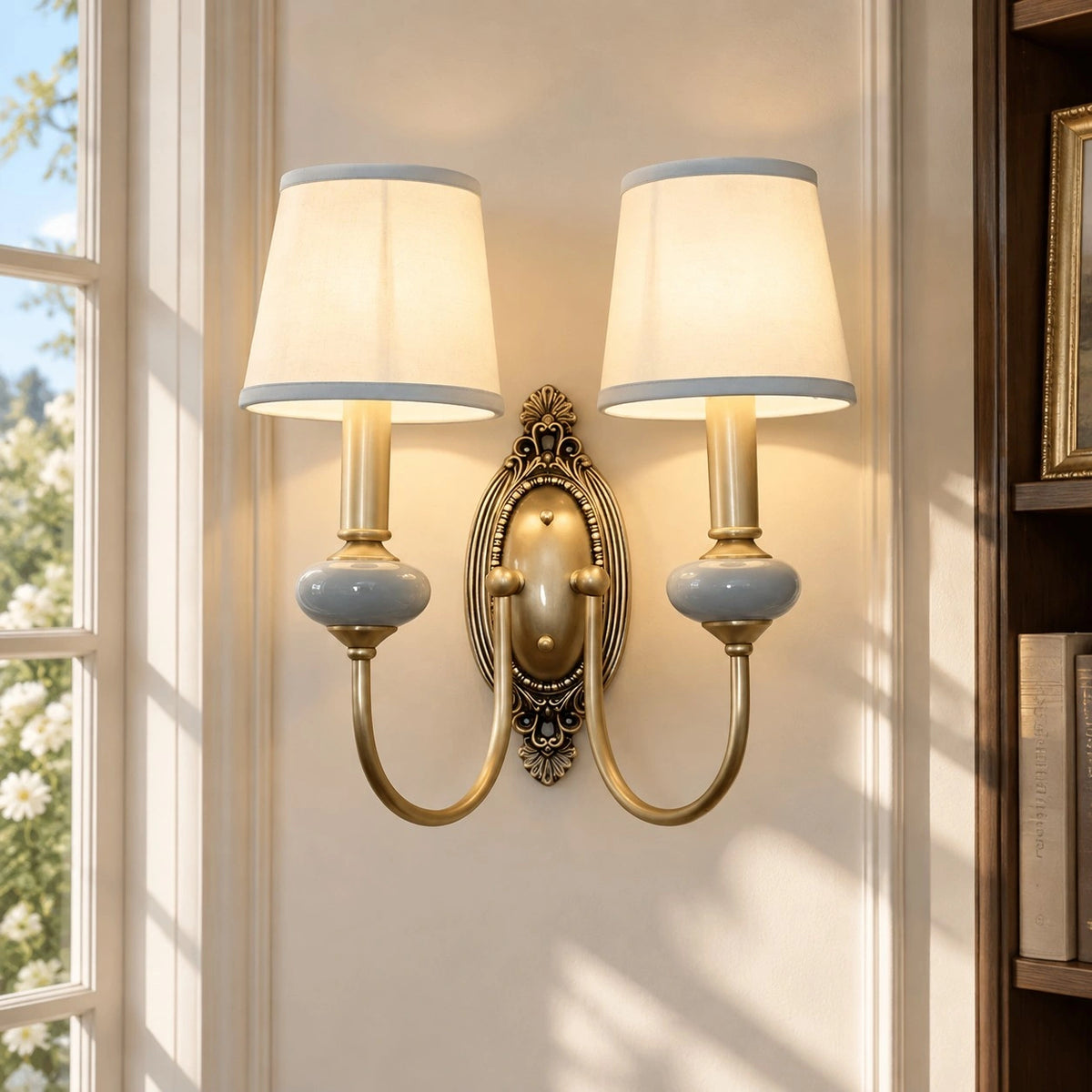 Deliah Classic Armed Fabric Shade Sconce-03.webp