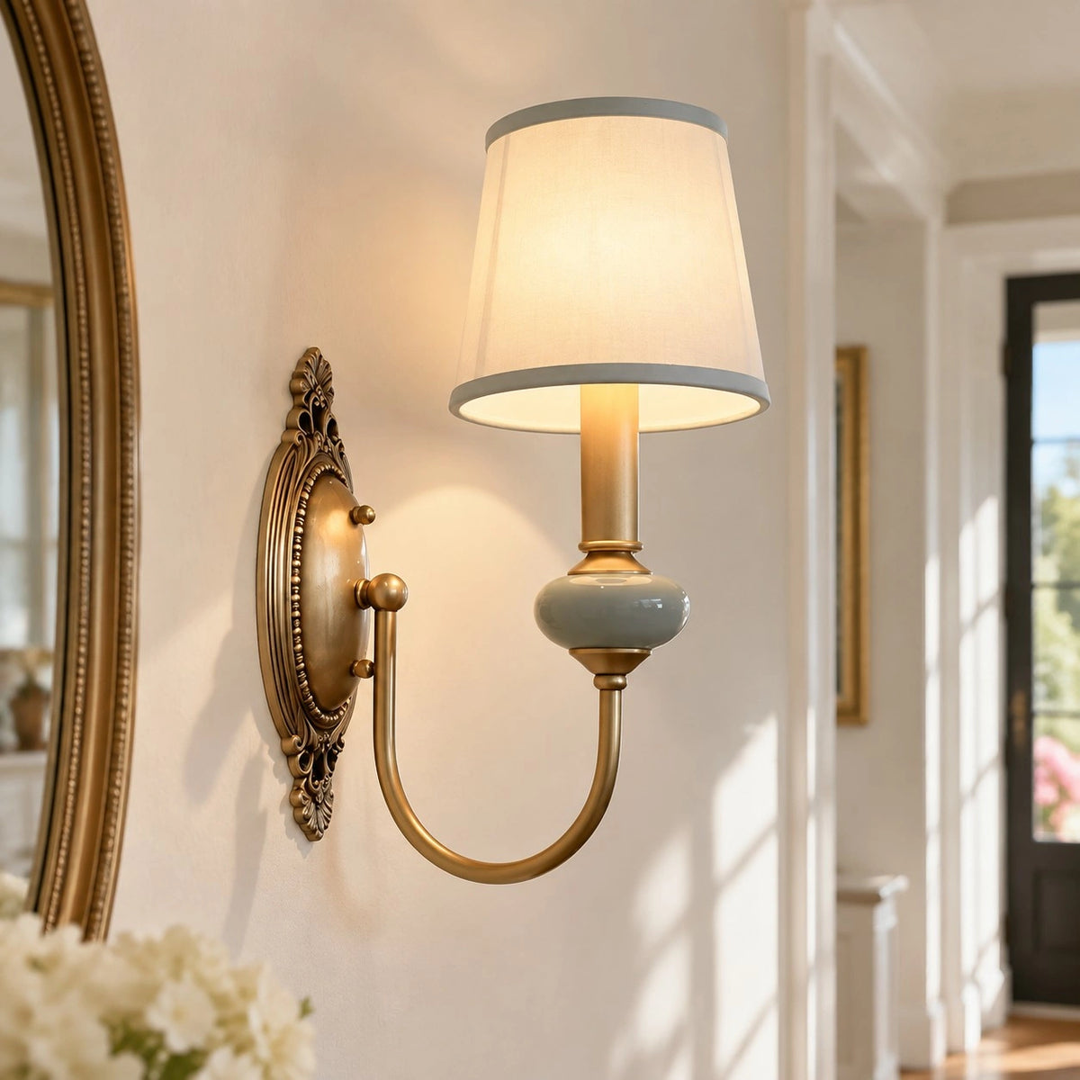 Deliah Classic Armed Fabric Shade Sconce-04.webp