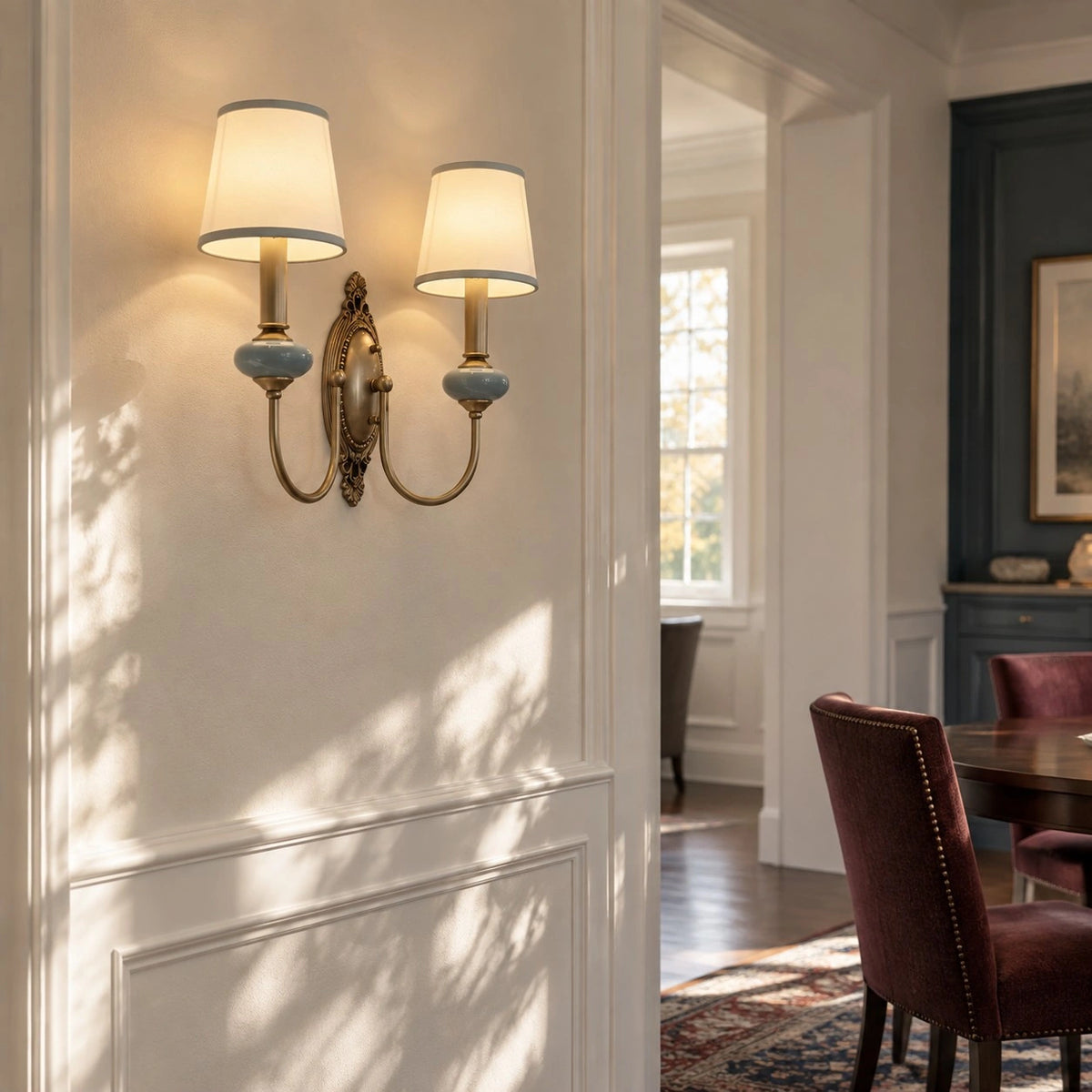 Deliah Classic Armed Fabric Shade Sconce-05.webp