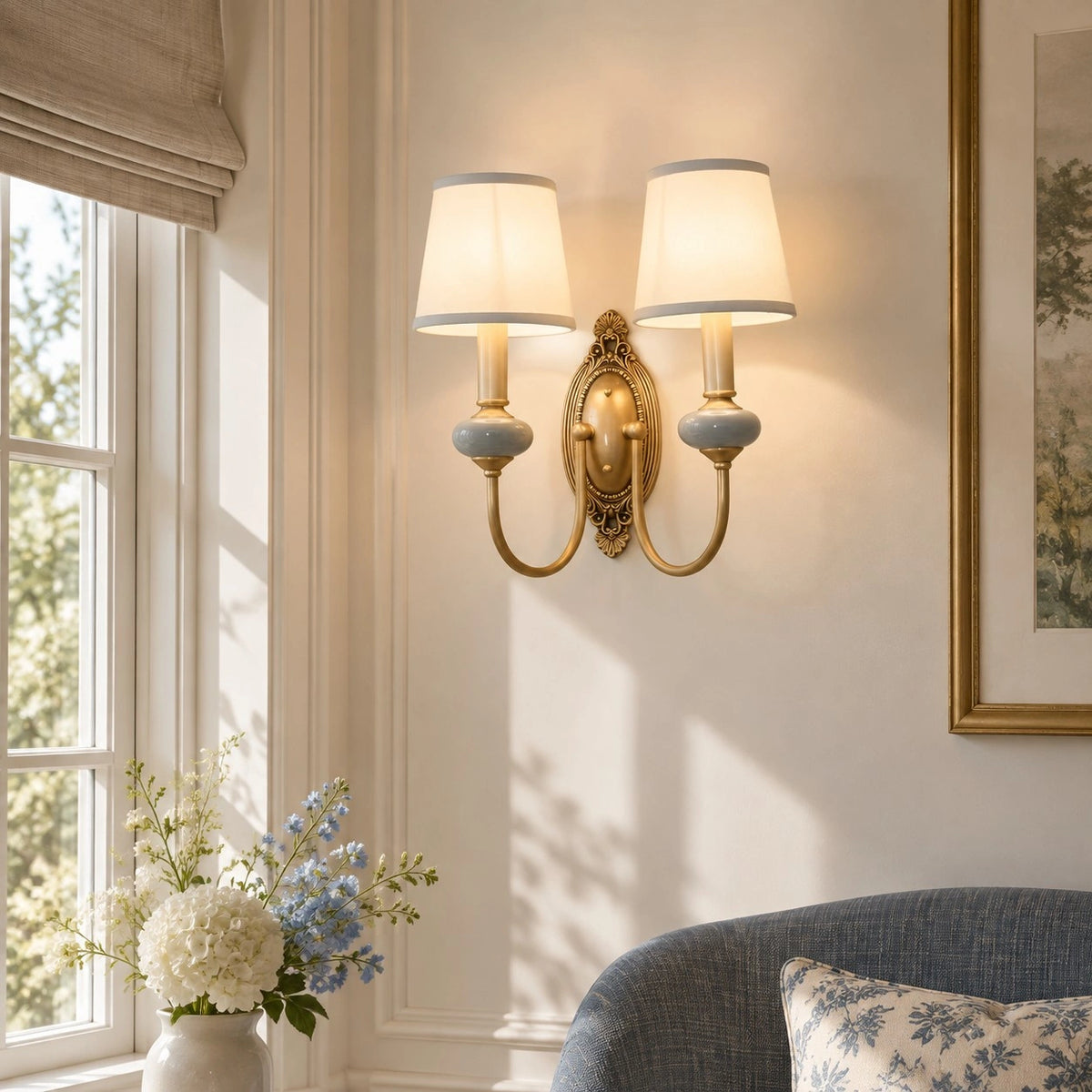 Deliah Classic Armed Fabric Shade Sconce-11.webp