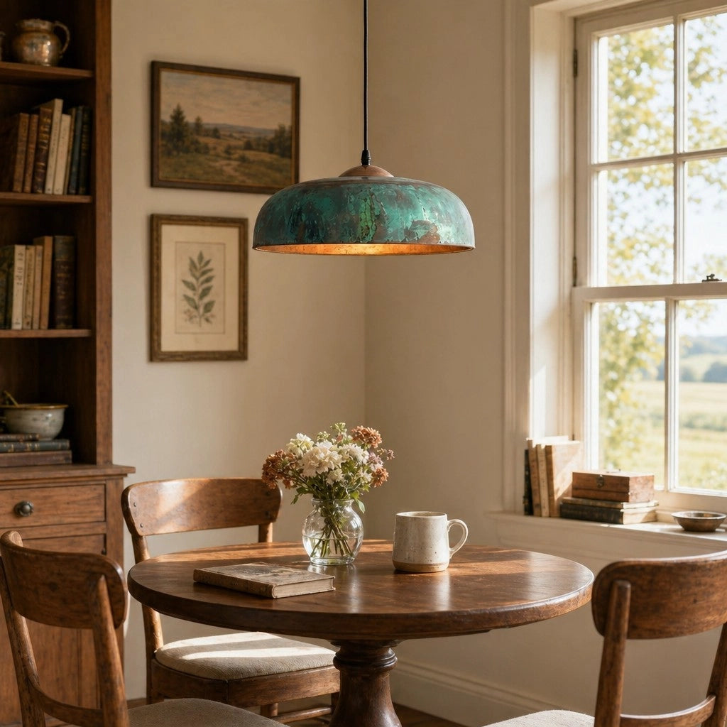 Delric Vintage Copper Green Natural Dome Pendant Light (1).webp__PID:9c533aa1-5a4d-4637-8828-f4e46ab55ee3