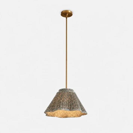 Drenor Retro Pleated Fabric Cone Pendant Light