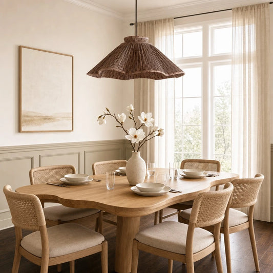 Delyth Retro Pleated Fabric Cone Pendant Light