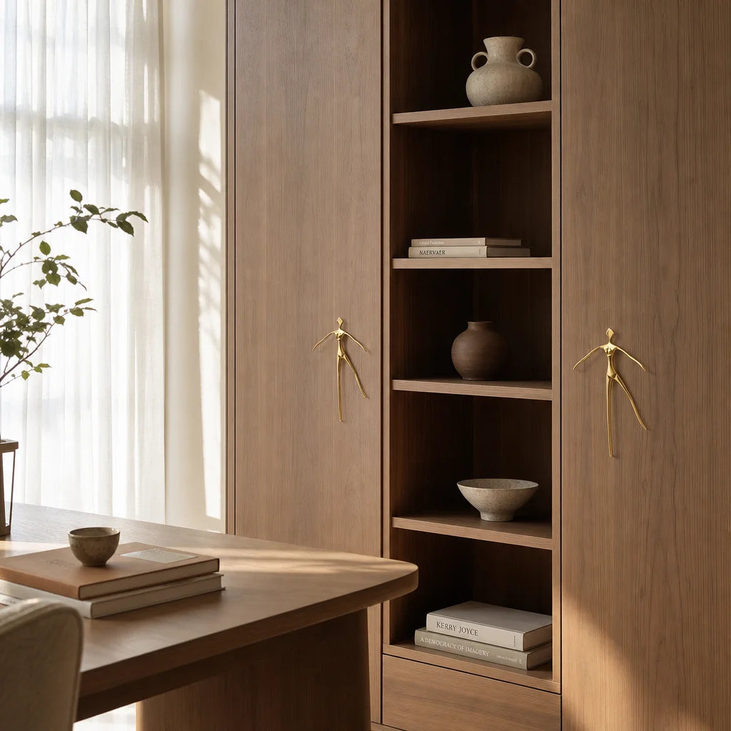 Diana Retro Art Thinker Brass Cabinet Handle| Lucia Living