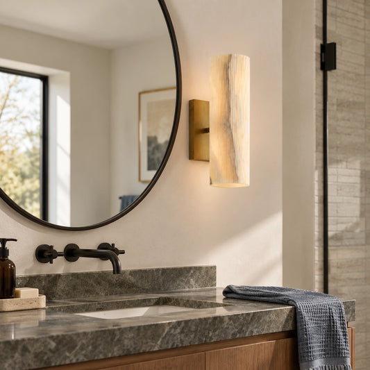 Doran Modern Elegant  Marble Tube Sconce