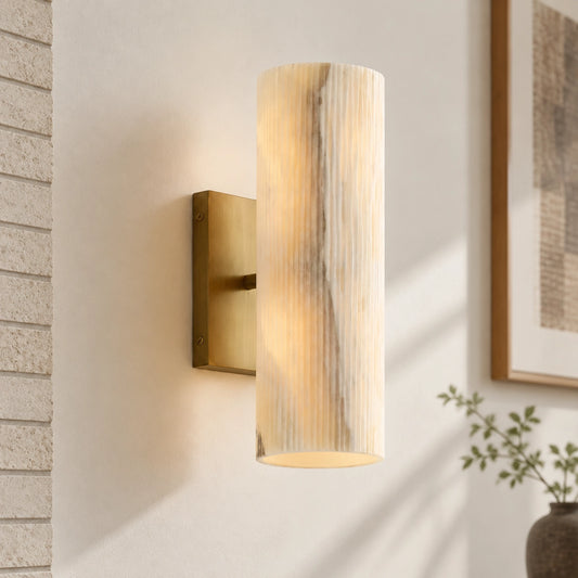 Doran Modern Elegant  Marble Tube Sconce