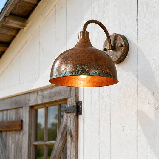 Dorka Rustic Industrial Copper Outdoor Wall Sconce