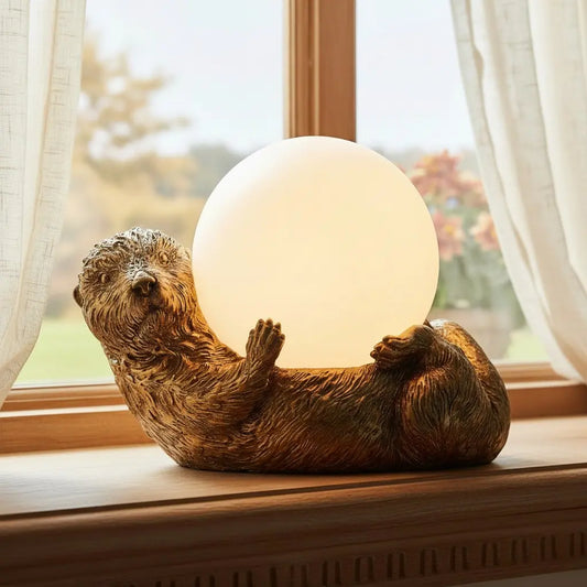 Dottie Vintage Playful Otter Glass Ball Table Light