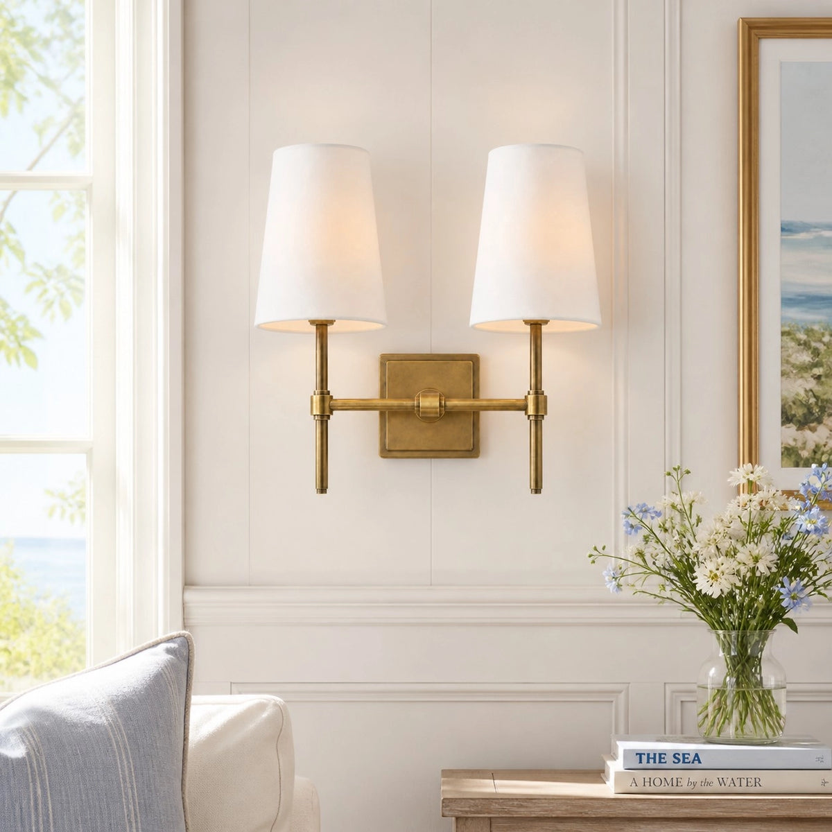 Eamon Vintage Colorful Linen Metal Wall Lamp | LuciaLiving – Lucia