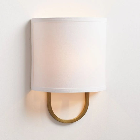 Edena Modern Fabric Shade Metal Wall Sconce