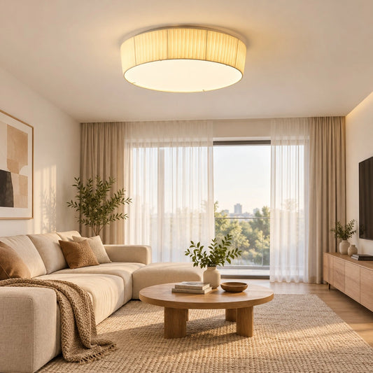 Eilwen Modern Pleated Drum Flush Mount Ceiling Light