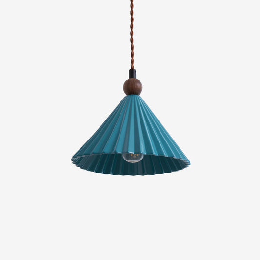 Eirene Minimalist Pleated Ceramic Cone Pendant Light