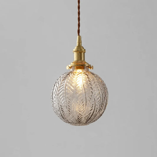 Elian Vintage Feather Glass Ball Pendant Light
