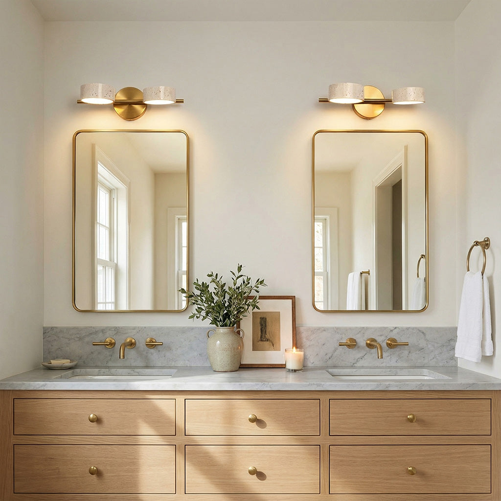 Notus Wabi-Sabi LED Natural Travertine Stone Vanity Light