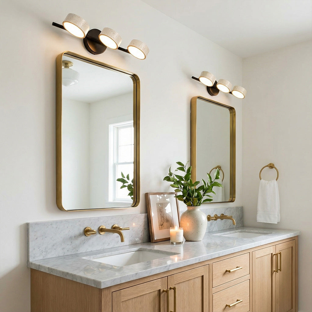 Notus Wabi-Sabi LED Natural Travertine Stone Vanity Light
