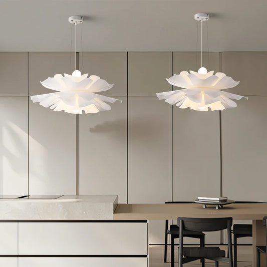 Elijah Modern Minimalist White Lotus Flower Pendant Light