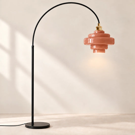 Elissa Modern Tiered Glass Floor Lamp