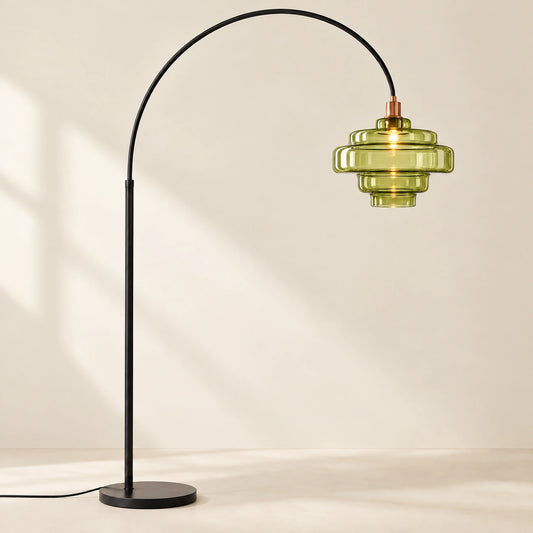 Elissa Modern Tiered Glass Floor Lamp