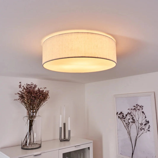 Ella Modern Minimalist Fabric Drum Ceiling Light