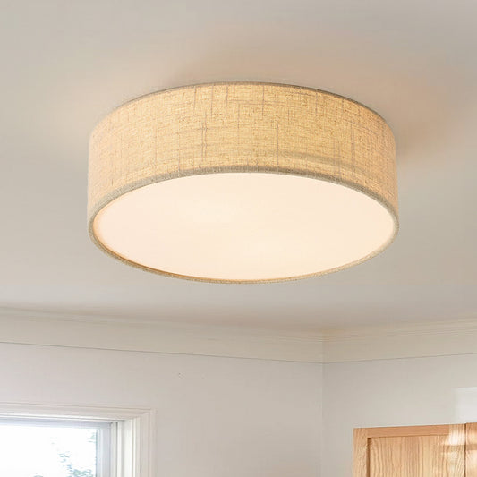 Plafonnier tambour en tissu Ella, moderne et minimaliste