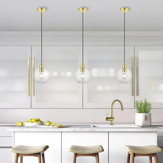 Elle Minimalist Clear Glass Dome Pendant Light