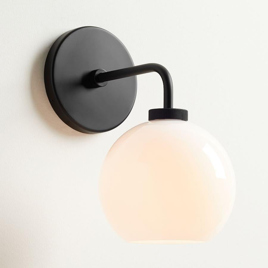 White Flower Wall Sconce For Bedroom Nordic Modern Milk Glass Wall - View #12
