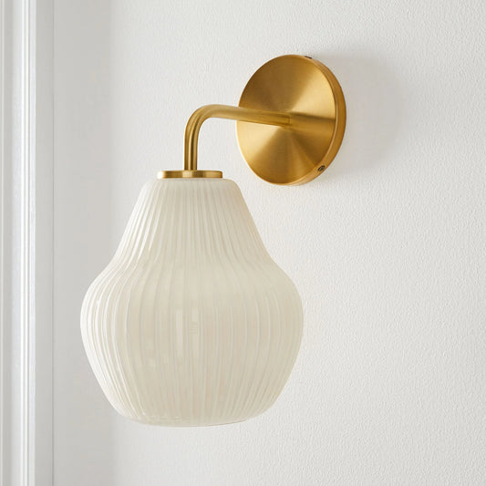 Erotes Minimalist Sculptural Ribbed Glass Wall Sconce