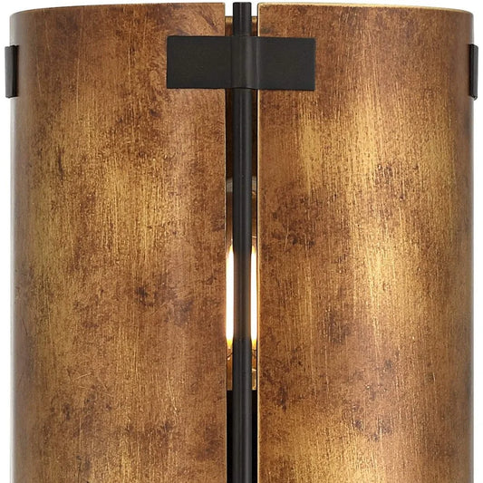 Eucleia Rustic Bronze Metal Curved Shade Wall Sconce