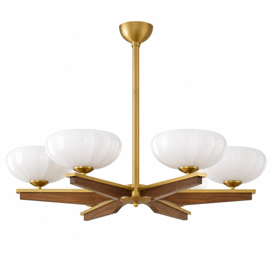 Eugenia  Multi Head Bowl Glass Chandelier