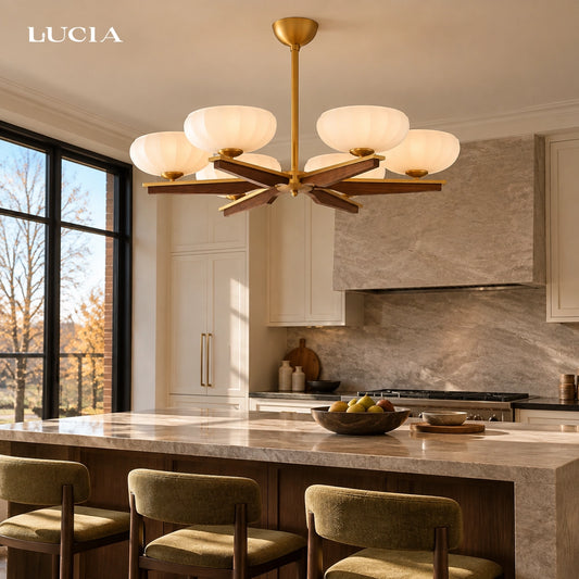 Eugenia  Multi Head Bowl Glass Chandelier