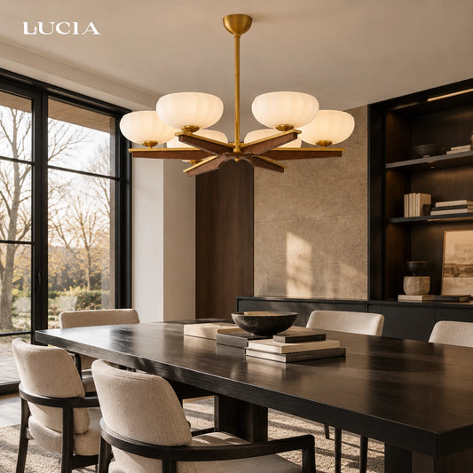 Eugenia  Multi Head Bowl Glass Chandelier