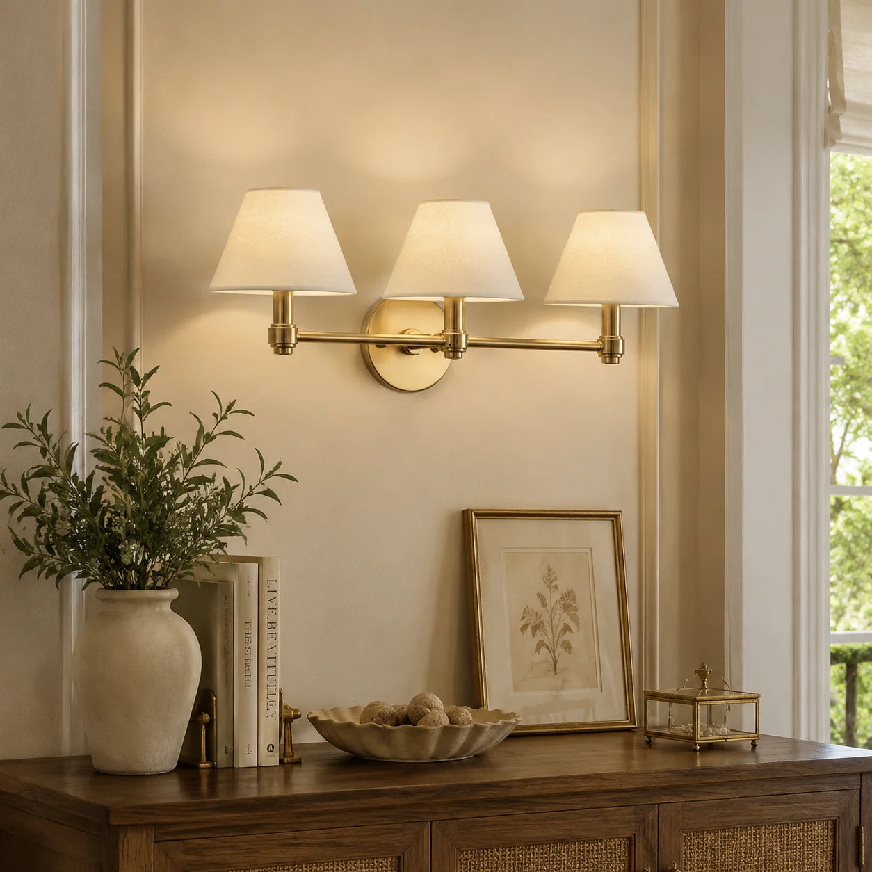 Everett 3-light Modern Fabric Cone Shade Metal Wall Sconce15.webp__PID:21fdb35f-3be6-4835-b649-615f003d0314