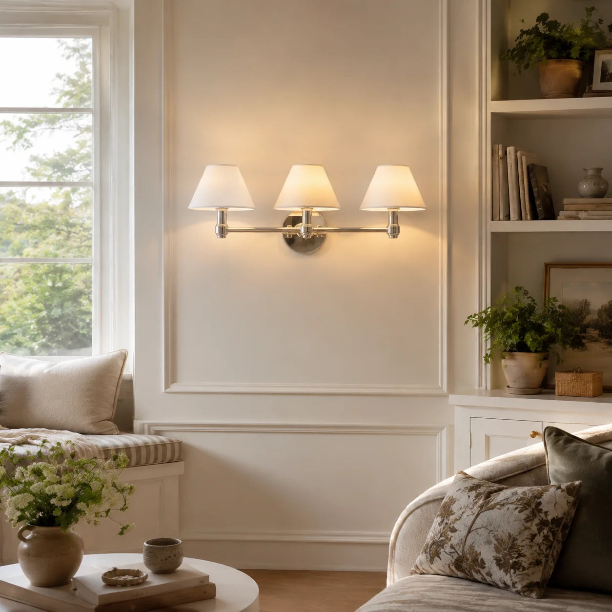 Everett 3-light Modern Fabric Cone Shade Metal Wall Sconce16.webp__PID:fdb35f3b-e678-4576-8961-5f003d03147e