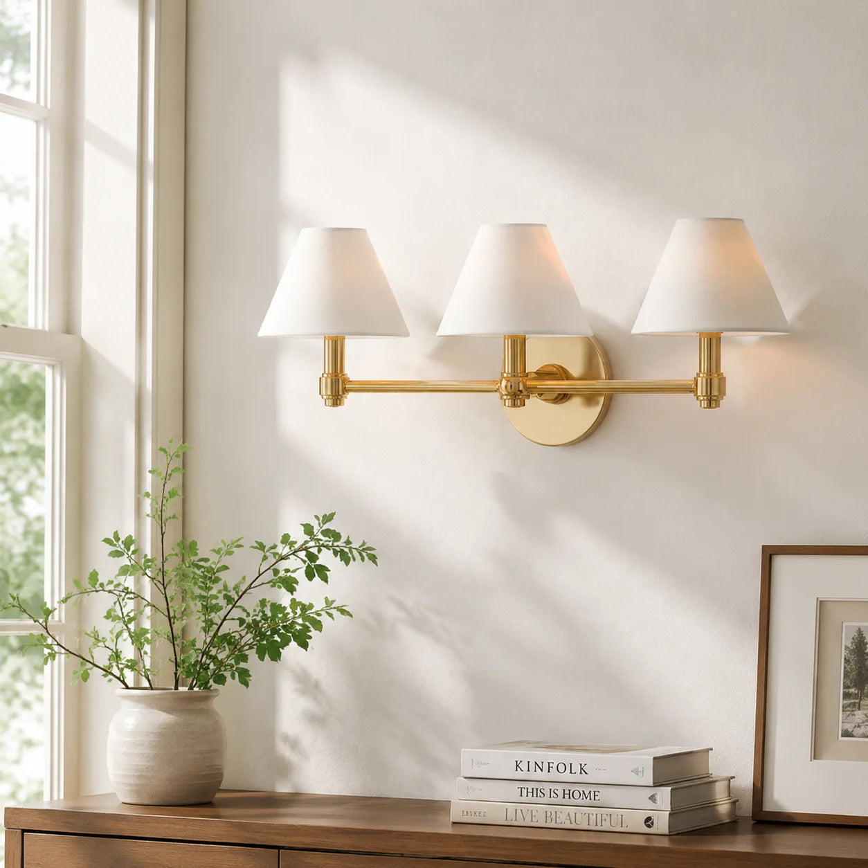 Everett 3-light Modern Fabric Cone Shade Metal Wall Sconce2.webp__PID:f549d3a4-746e-4717-92dc-e8b31e21fdb3