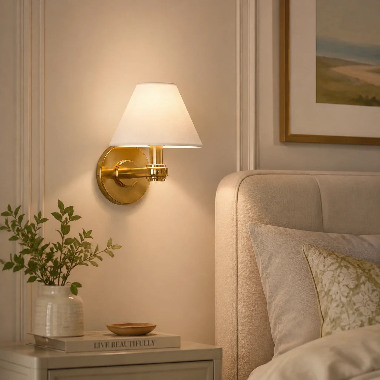 Everett 3-light Modern Fabric Cone Shade Metal Wall Sconce3.webp__PID:49d3a474-6e07-4752-9ce8-b31e21fdb35f