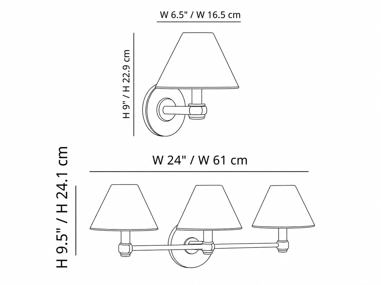 Everett 3-light Modern Fabric Cone Shade Metal Wall Sconce33 (1).webp__PID:0b3c0188-79bf-47d1-a56b-6d40cc33388c