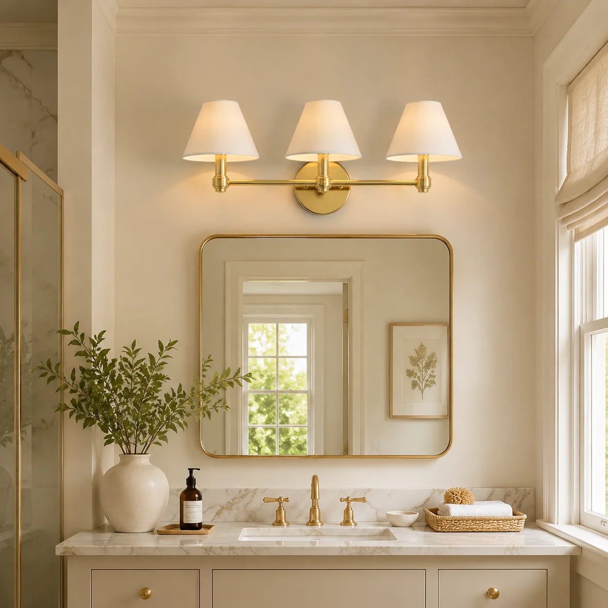 Everett 3-light Modern Fabric Cone Shade Metal Wall Sconce6.webp__PID:746e0717-52dc-48b3-9e21-fdb35f3be678
