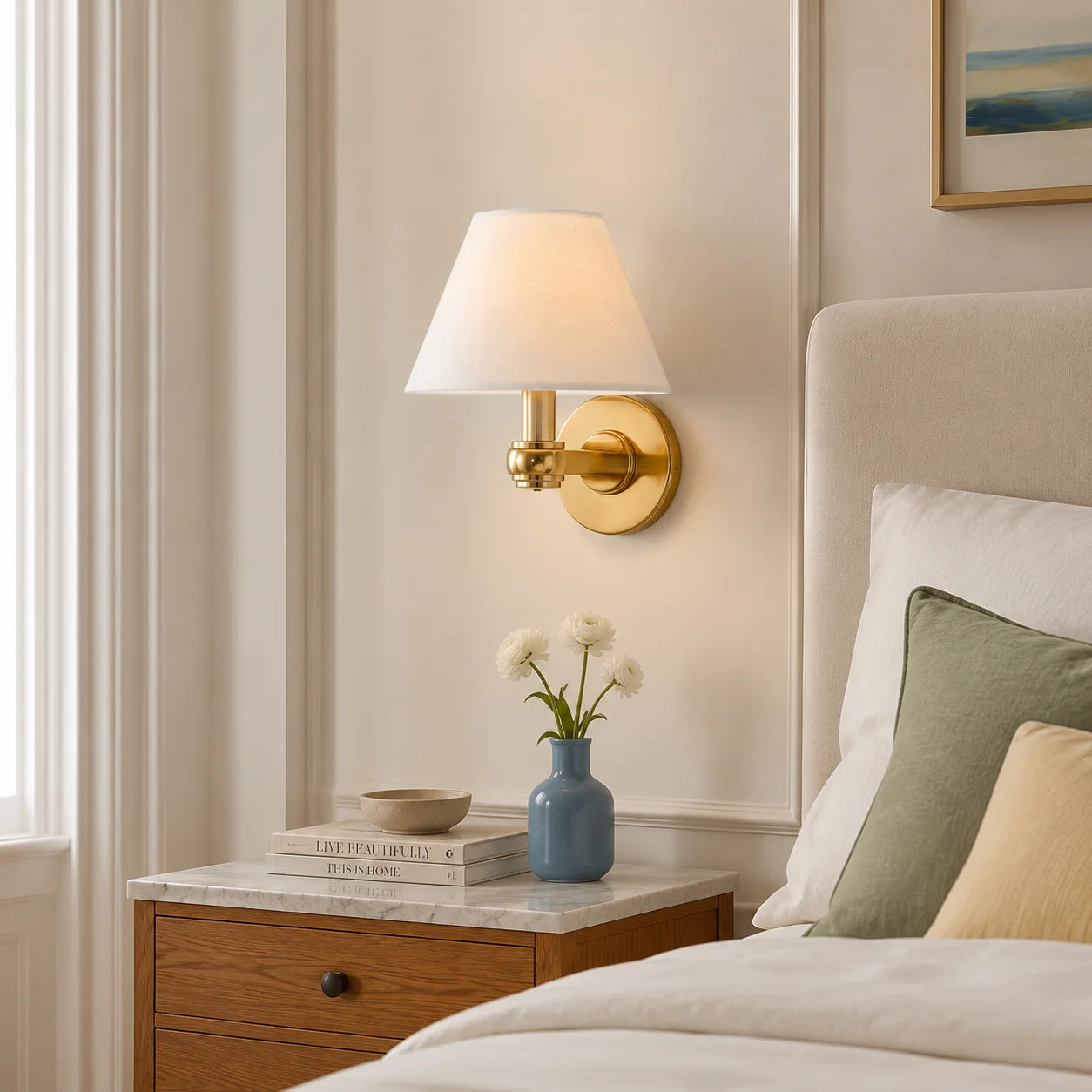 Everett 3-light Modern Fabric Cone Shade Metal Wall Sconce7.webp__PID:6e071752-dce8-431e-a1fd-b35f3be67835