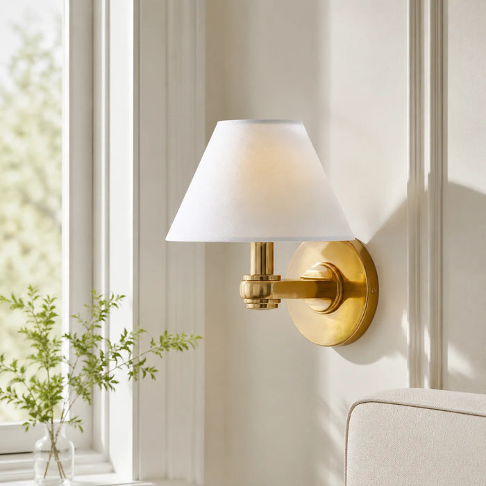Everett 3-light Modern Fabric Cone Shade Metal Wall Sconce9.webp__PID:1752dce8-b31e-41fd-b35f-3be678357649