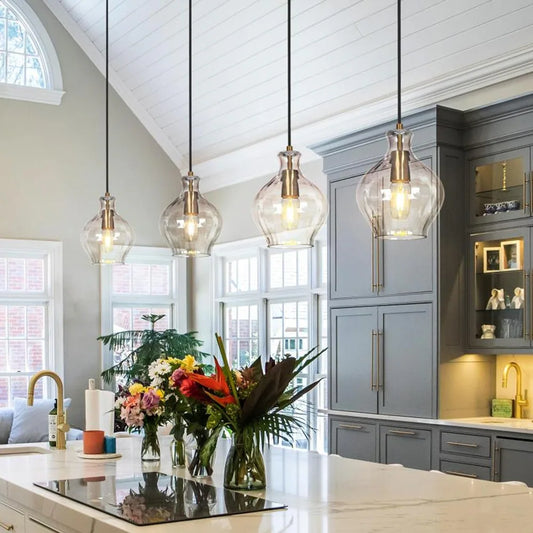 Evren Mid-century Modern Brass Pendant Light