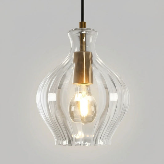 Evren Mid-century Modern Brass Pendant Light