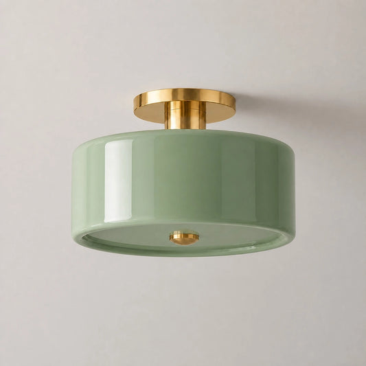 Evron Modern Drum Semi Flush Mount Ceiling Light