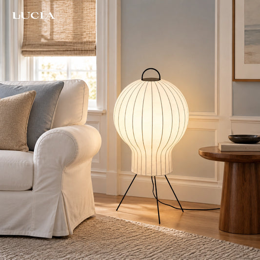 Ezra Wabi-Sabi Silk Tripod Floor Lamp