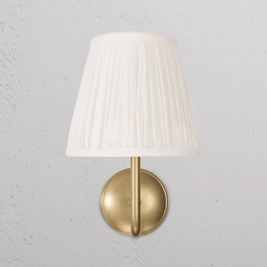 Ryan Pleated Shade Brass Arm Wall Sconce