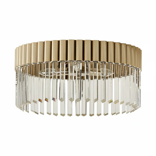 Fiona Modern Polished Champagne and Crystal Flush Mount Light