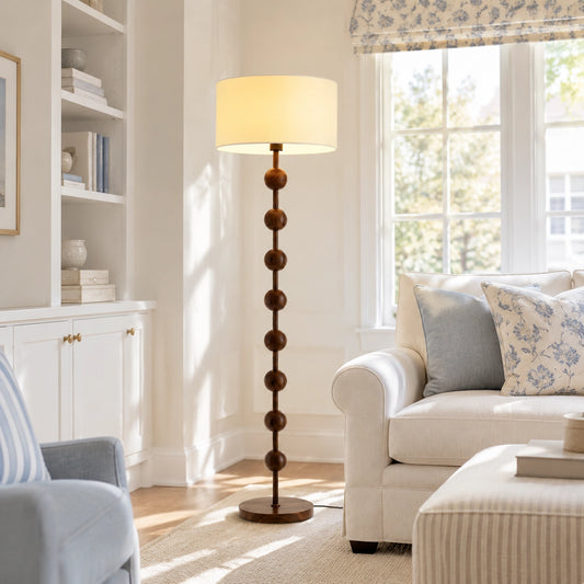 Fiona Vintage Fabric Shade Floor Lamp